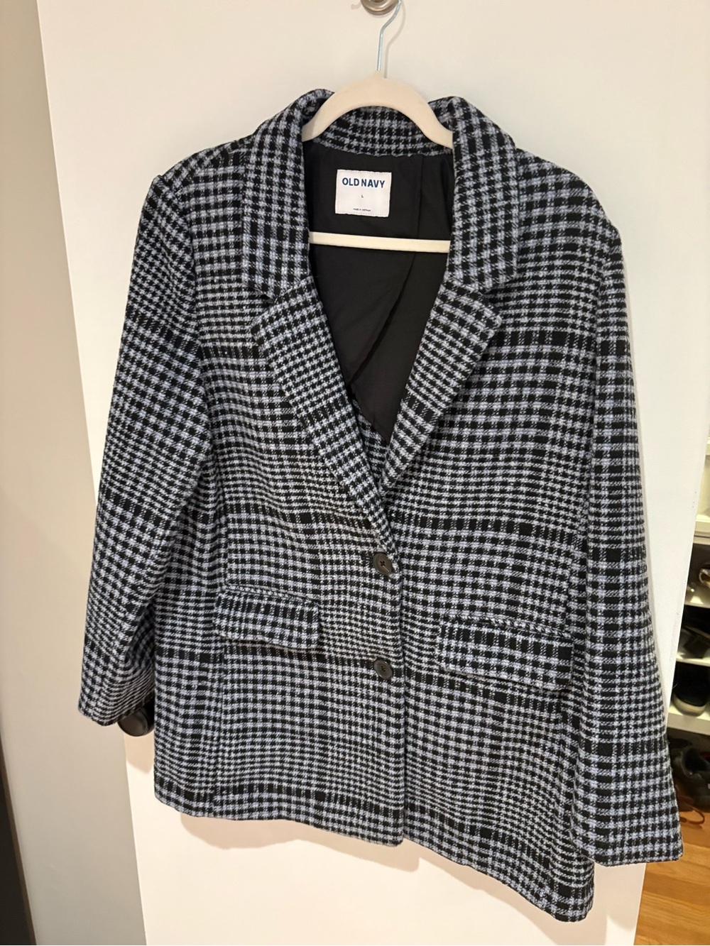 Old Navy Black and White Houndstooth Blazer Jacket